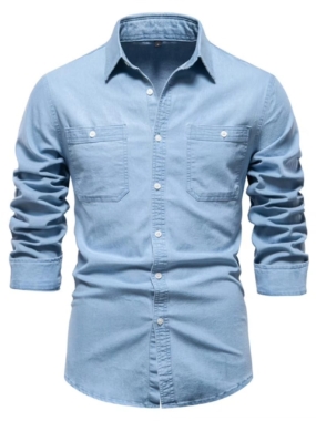 Basic Classic Denim Long Sleeve Shirt
