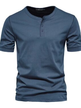 Mandarin Collar Round Neck T-Shirt