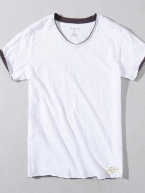 O-neck T-Shirt with Trim Detail