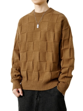 Thick Weaved Patterned Knit Sweater