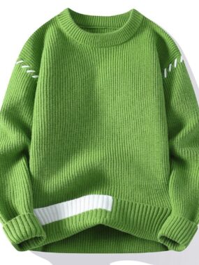 Knitted Sweater with Asymmetric Pattern