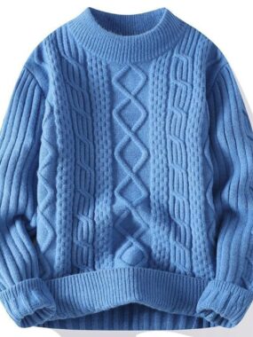 Winter Cable Knit Crew Sweater