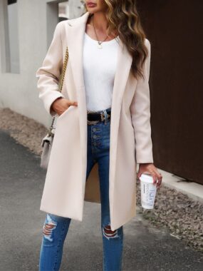 Mid Length Simple Thick Coat Jacket