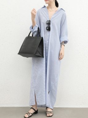 Long Loose Striped Blouse Shirt