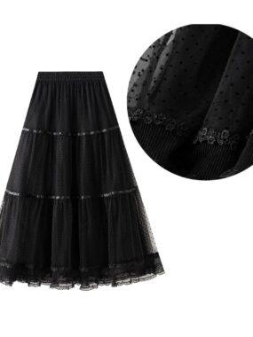 Illusion Patchwork Lace A-line Skirt