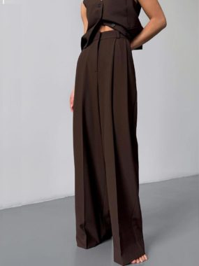 High Waist Pleated Classic Trousers