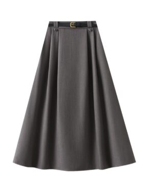 Flared Minimalistic Modern Skirt with Belt