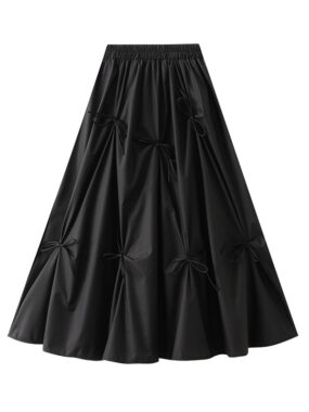 A-line Lace-Up Midi Skirt