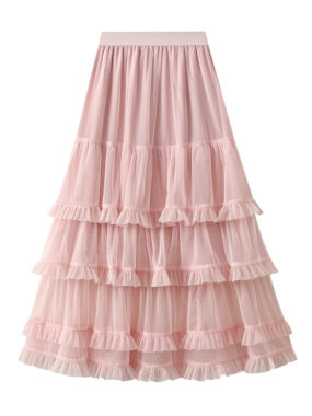 Layered Sheer Ruffled Skirt