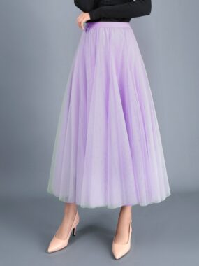 Multi Layer Tulle Midi Flouncy Skirt