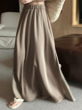 Basic Satin Long Skirt