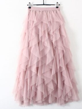 Frilled Chiffon Long Skirt