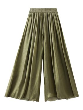 Glitzy Satin Wide-Legged Pants