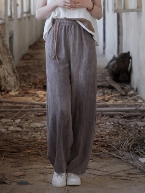 Cotton Linen Straight Cut Loose Pants