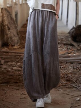 Loose Boho Pants with Trims