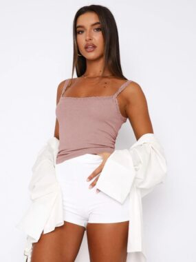 Camisole Tank Top with thin Lace Trims