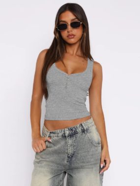 Sweatheart Scoop Long Crop Top