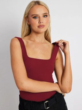 Square Neckline with Lace Tank Top