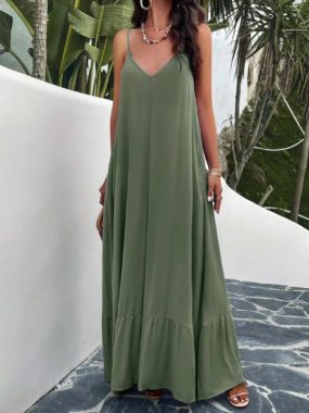 Maxi Loose Boho Style Spagetti Strap Dress