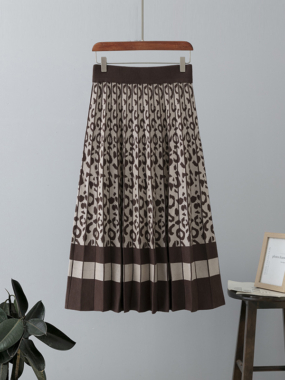 Knitted Patterned Midi Skirt