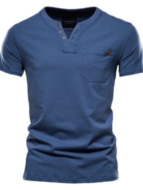 Deep V Summer T-Shirt with Pocket