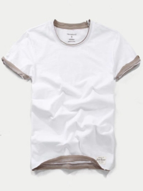 Striped Hems Contrast Polo T-Shirt