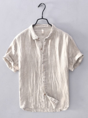 Short Sleeve Pure Linen Shirt