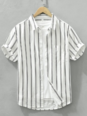 Summer Short Sleeved Striped Shirt