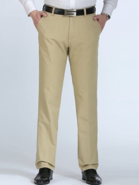 Solid Color Cotton Classic Pants