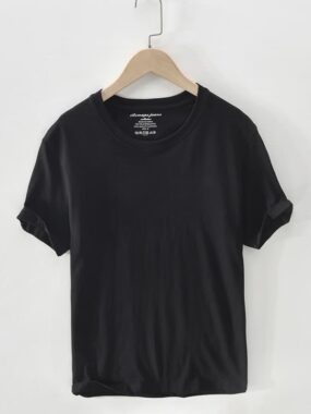 Basic Ribbed O Neck Pure Cotton T-shirt