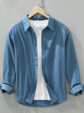 Cotton Long Sleeve Buttons-up  Shirt