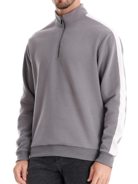 Basic Turtleneck Sweatshirt with Strap on Sleeve