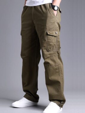 Basic Elastic Waist Cargo Pants
