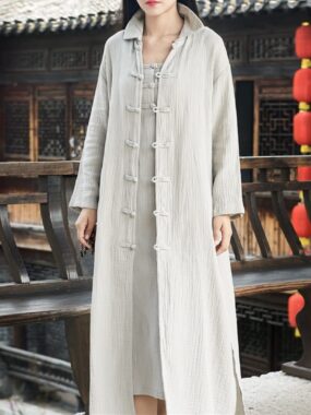 Zen Loungewear Robe Jacket with Frog Buttons