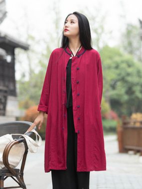 Color Block Ethnic Robe Jacket