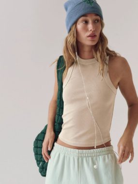 Racerback Ribbed Tank Crop Top