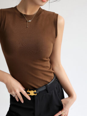 Sleeveless Plain Basic Top