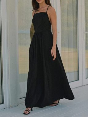 Maxi Open Back Plain Boho Dress