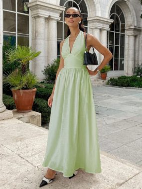 Backless Halter Neck Long Dress
