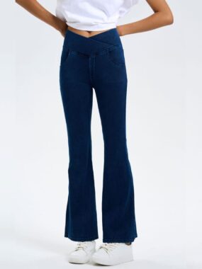Denim Flared Jeans with Stretchy Waistband