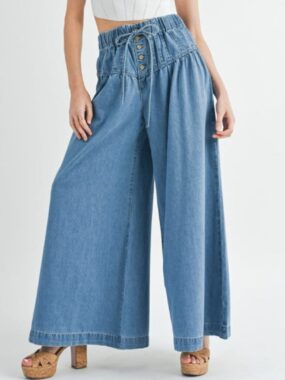 Vintage Inspired Super Wide Leg Denim Pants