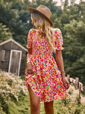 Smocked Boho Floral Sundress