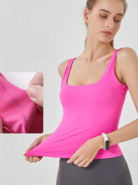 U-Neck Sleeveless Double-Layer  Top