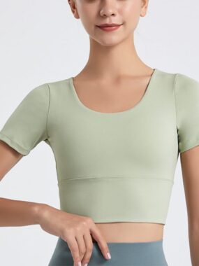 Cross-Back Short-Sleeved Sports T-shirt