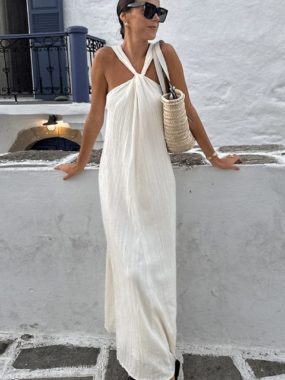 Halter Sleeveless Maxi Dress
