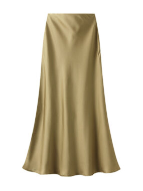 Satin Flouncy  Maxi Skirt