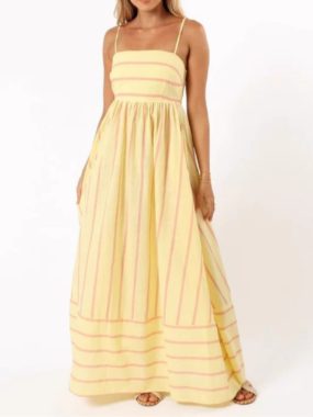 Striped Sleeveless A-line Maxi Dress