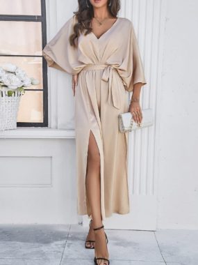 V-Neck Sundress with Side Slit