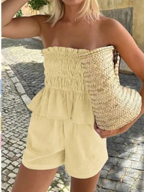 Ruffled Tube Top and Shorts Set