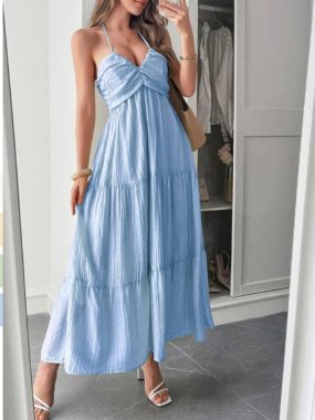 Lyocell Thin Straps Midi Dress with Lining